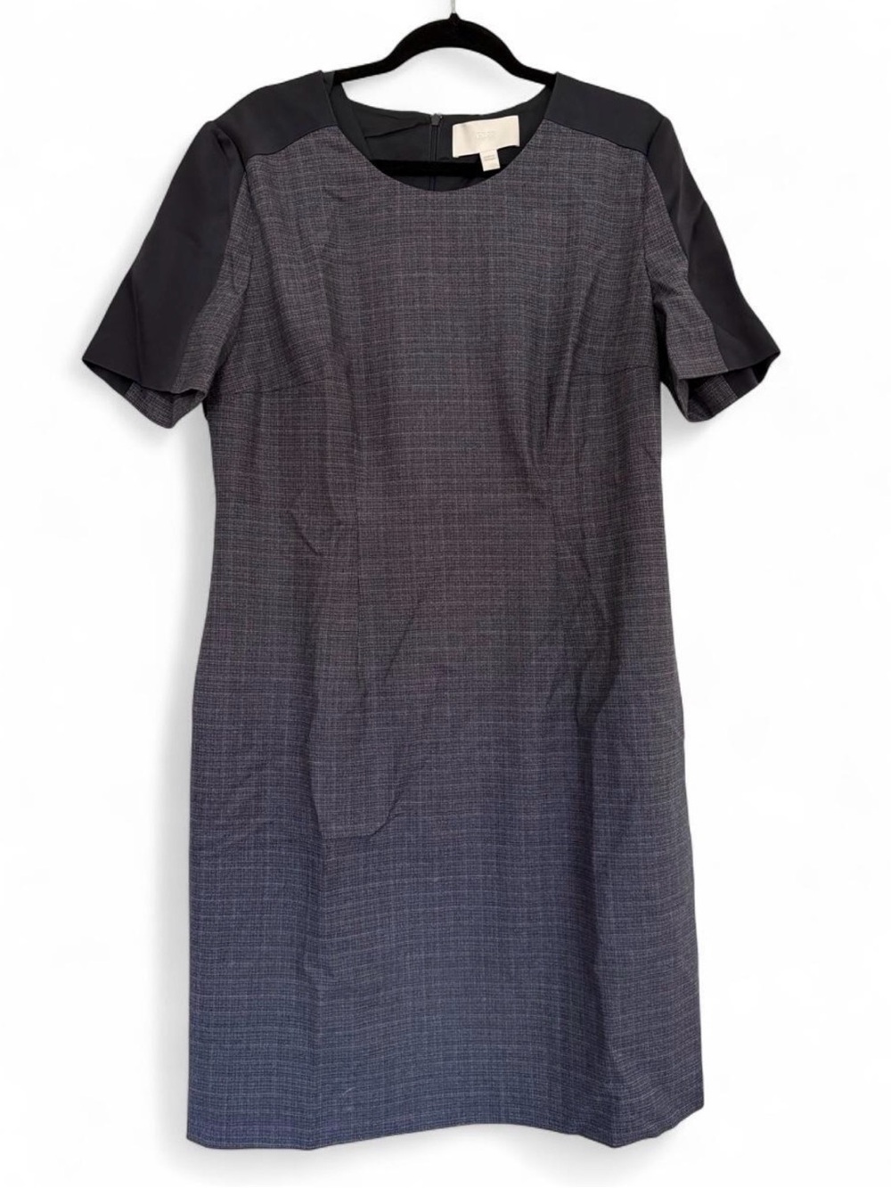 HUGO BOSS Gray & Black Contrast Sheath Dress – Size 12